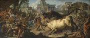 Jean Francois de troy Jason taming the bulls of Aeetes Sweden oil painting artist